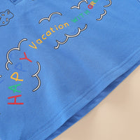 Load image into Gallery viewer, 2 Pieces Set Baby Kid Boys Letters Cartoon Print T-Shirts And Solid Color Shorts Wholesale 23032827
