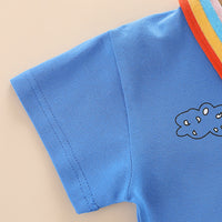 Load image into Gallery viewer, 2 Pieces Set Baby Kid Boys Letters Cartoon Print T-Shirts And Solid Color Shorts Wholesale 23032827
