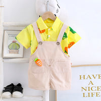 Load image into Gallery viewer, 2 Pieces Set Baby Kid Unisex Print Shirts And Cartoon Rompers Wholesale 230328273
