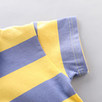 Load image into Gallery viewer, 2 Pieces Set Baby Kid Boys Striped Car Print T-Shirts And Embroidered Shorts Wholesale 23032828
