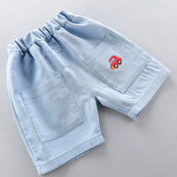 Load image into Gallery viewer, 2 Pieces Set Baby Kid Boys Striped Car Print T-Shirts And Embroidered Shorts Wholesale 23032828
