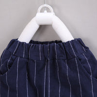 Load image into Gallery viewer, 2 Pieces Set Baby Kid Boys Dressy Striped Bow Shirts And Shorts Wholesale 230328287
