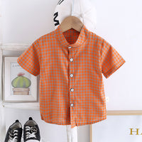 Load image into Gallery viewer, 2 Pieces Set Baby Kid Boys Checked Shirts And Solid Color Rompers Wholesale 230328309
