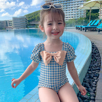Load image into Gallery viewer, Baby Kid Girls Houndstooth Rompers Swimwears Wholesale 230328318
