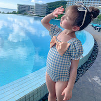 Load image into Gallery viewer, Baby Kid Girls Houndstooth Rompers Swimwears Wholesale 230328318
