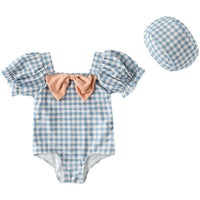 Load image into Gallery viewer, Baby Kid Girls Houndstooth Rompers Swimwears Wholesale 230328318
