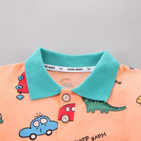 Load image into Gallery viewer, 2 Pieces Set Baby Kid Boys Dinosaur Print Polo Shirts And Car Shorts Wholesale 230328322
