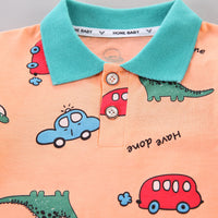 Load image into Gallery viewer, 2 Pieces Set Baby Kid Boys Dinosaur Print Polo Shirts And Car Shorts Wholesale 230328322
