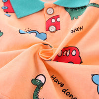 Load image into Gallery viewer, 2 Pieces Set Baby Kid Boys Dinosaur Print Polo Shirts And Car Shorts Wholesale 230328322
