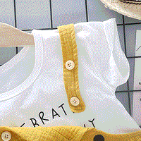 Load image into Gallery viewer, 2 Pieces Set Baby Kid Boys Solid Color Print T-Shirts And Cartoon Rompers Wholesale 230328355
