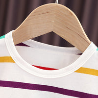 Load image into Gallery viewer, 2 Pieces Set Baby Kid Unisex Striped Cartoon Print T-Shirts And Jumpsuits Wholesale 230328392
