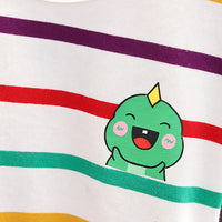 Load image into Gallery viewer, 2 Pieces Set Baby Kid Unisex Striped Cartoon Print T-Shirts And Jumpsuits Wholesale 230328392
