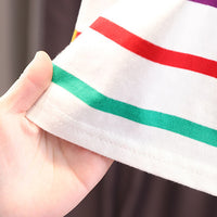 Load image into Gallery viewer, 2 Pieces Set Baby Kid Unisex Striped Cartoon Print T-Shirts And Jumpsuits Wholesale 230328392
