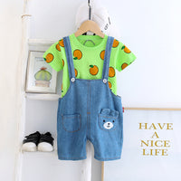 Load image into Gallery viewer, 2 Pieces Set Baby Kid Boys Cartoon Print T-Shirts And Jumpsuits Wholesale 230328394
