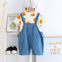 Load image into Gallery viewer, 2 Pieces Set Baby Kid Boys Cartoon Print T-Shirts And Jumpsuits Wholesale 230328394
