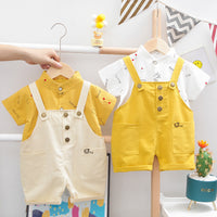 Load image into Gallery viewer, 2 Pieces Set Baby Kid Boys Letters Cartoon Print Shirts And Rompers Wholesale 230328400
