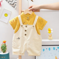 Load image into Gallery viewer, 2 Pieces Set Baby Kid Boys Letters Cartoon Print Shirts And Rompers Wholesale 230328400
