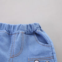 Load image into Gallery viewer, 2 Pieces Set Baby Kid Boys Letters Cartoon Print Polo Shirts And Embroidered Shorts Wholesale 230328404
