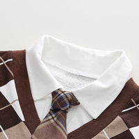 Load image into Gallery viewer, 2 Pieces Set Baby Kid Girls Boys Checked Tops And Solid Color Skirts Shorts Wholesale 230328427
