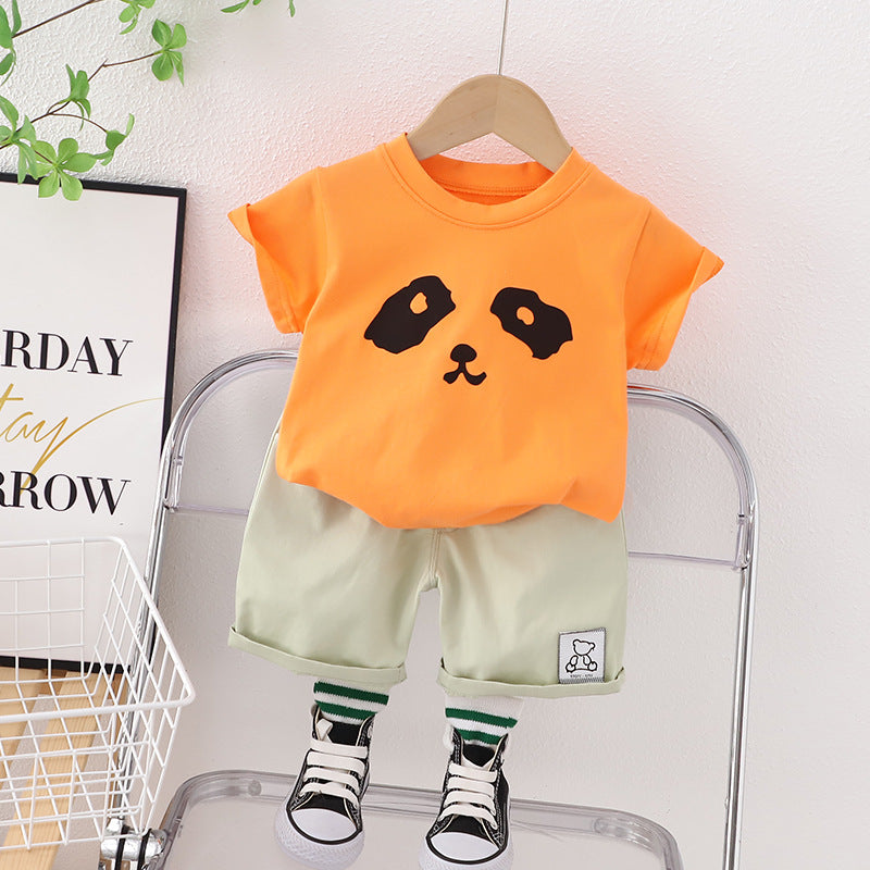 2 Pieces Set Baby Kid Boys Cartoon Print T-Shirts And Shorts Wholesale 230328491