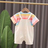 Load image into Gallery viewer, 2 Pieces Set Baby Kid Girls Striped T-Shirts And Love heart Rompers Wholesale 230328494
