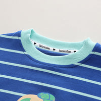 Load image into Gallery viewer, 2 Pieces Set Baby Kid Boys Striped Animals Print T-Shirts And Solid Color Shorts Wholesale 230328504
