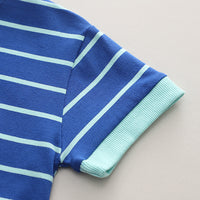 Load image into Gallery viewer, 2 Pieces Set Baby Kid Boys Striped Animals Print T-Shirts And Solid Color Shorts Wholesale 230328504
