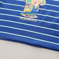 Load image into Gallery viewer, 2 Pieces Set Baby Kid Boys Striped Animals Print T-Shirts And Solid Color Shorts Wholesale 230328504
