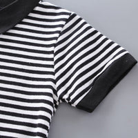 Load image into Gallery viewer, 2 Pieces Set Baby Kid Boys Striped Polo Shirts And Solid Color Shorts Wholesale 230328526
