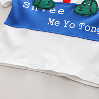 Load image into Gallery viewer, 2 Pieces Set Baby Kid Boys Letters Print Polo Shirts And Cartoon Shorts Wholesale 230328534
