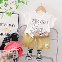Load image into Gallery viewer, 2 Pieces Set Baby Kid Boys Letters Animals Cartoon Print T-Shirts And Shorts Wholesale 230328550
