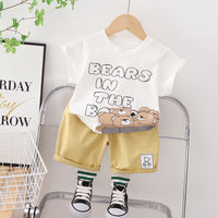 Load image into Gallery viewer, 2 Pieces Set Baby Kid Boys Letters Animals Cartoon Print T-Shirts And Shorts Wholesale 230328550
