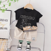 Load image into Gallery viewer, 2 Pieces Set Baby Kid Boys Letters Animals Cartoon Print T-Shirts And Shorts Wholesale 230328550
