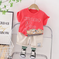 Load image into Gallery viewer, 2 Pieces Set Baby Kid Boys Letters Animals Cartoon Print T-Shirts And Shorts Wholesale 230328550
