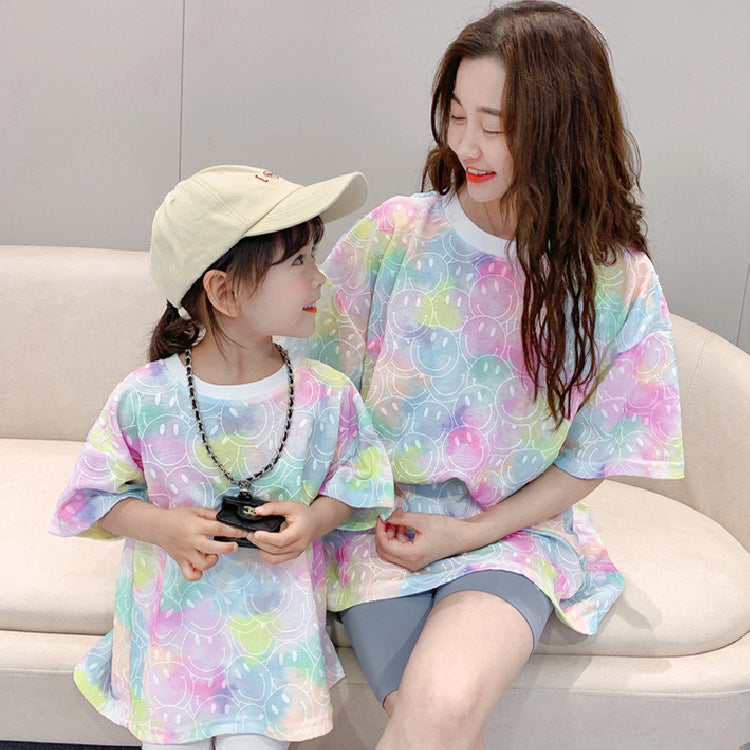 Mommy And Me Baby Kid Tie Dye Expression T-Shirts Wholesale 23033005