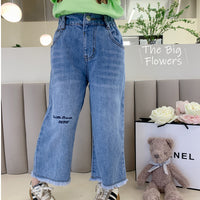 Load image into Gallery viewer, Baby Kid Girls Letters Embroidered Pants Jeans Wholesale 230330109
