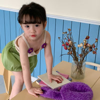 Load image into Gallery viewer, 2 Pieces Set Baby Kid Girls Solid Color Flower Tank Tops And Bow Shorts Wholesale 230330361
