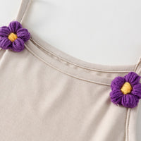 Load image into Gallery viewer, 2 Pieces Set Baby Kid Girls Solid Color Flower Tank Tops And Bow Shorts Wholesale 230330361
