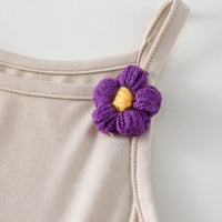 Load image into Gallery viewer, 2 Pieces Set Baby Kid Girls Solid Color Flower Tank Tops And Bow Shorts Wholesale 230330361
