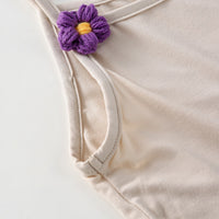 Load image into Gallery viewer, 2 Pieces Set Baby Kid Girls Solid Color Flower Tank Tops And Bow Shorts Wholesale 230330361
