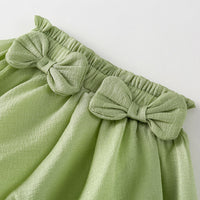 Load image into Gallery viewer, 2 Pieces Set Baby Kid Girls Solid Color Flower Tank Tops And Bow Shorts Wholesale 230330361
