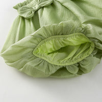 Load image into Gallery viewer, 2 Pieces Set Baby Kid Girls Solid Color Flower Tank Tops And Bow Shorts Wholesale 230330361
