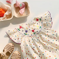 Load image into Gallery viewer, Baby Kid Girls Flower Polka dots Embroidered Dresses Wholesale 230330371
