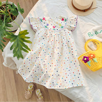 Load image into Gallery viewer, Baby Kid Girls Flower Polka dots Embroidered Dresses Wholesale 230330371
