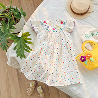 Load image into Gallery viewer, Baby Kid Girls Flower Polka dots Embroidered Dresses Wholesale 230330371
