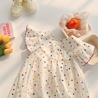 Load image into Gallery viewer, Baby Kid Girls Flower Polka dots Embroidered Dresses Wholesale 230330371

