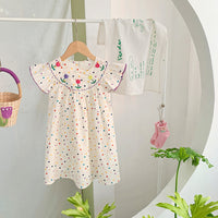 Load image into Gallery viewer, Baby Kid Girls Flower Polka dots Embroidered Dresses Wholesale 230330371
