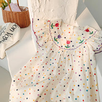Load image into Gallery viewer, Baby Kid Girls Flower Polka dots Embroidered Dresses Wholesale 230330371
