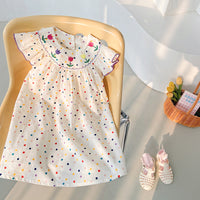 Load image into Gallery viewer, Baby Kid Girls Flower Polka dots Embroidered Dresses Wholesale 230330371
