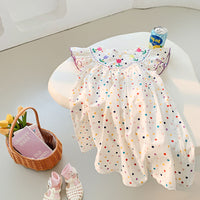 Load image into Gallery viewer, Baby Kid Girls Flower Polka dots Embroidered Dresses Wholesale 230330371

